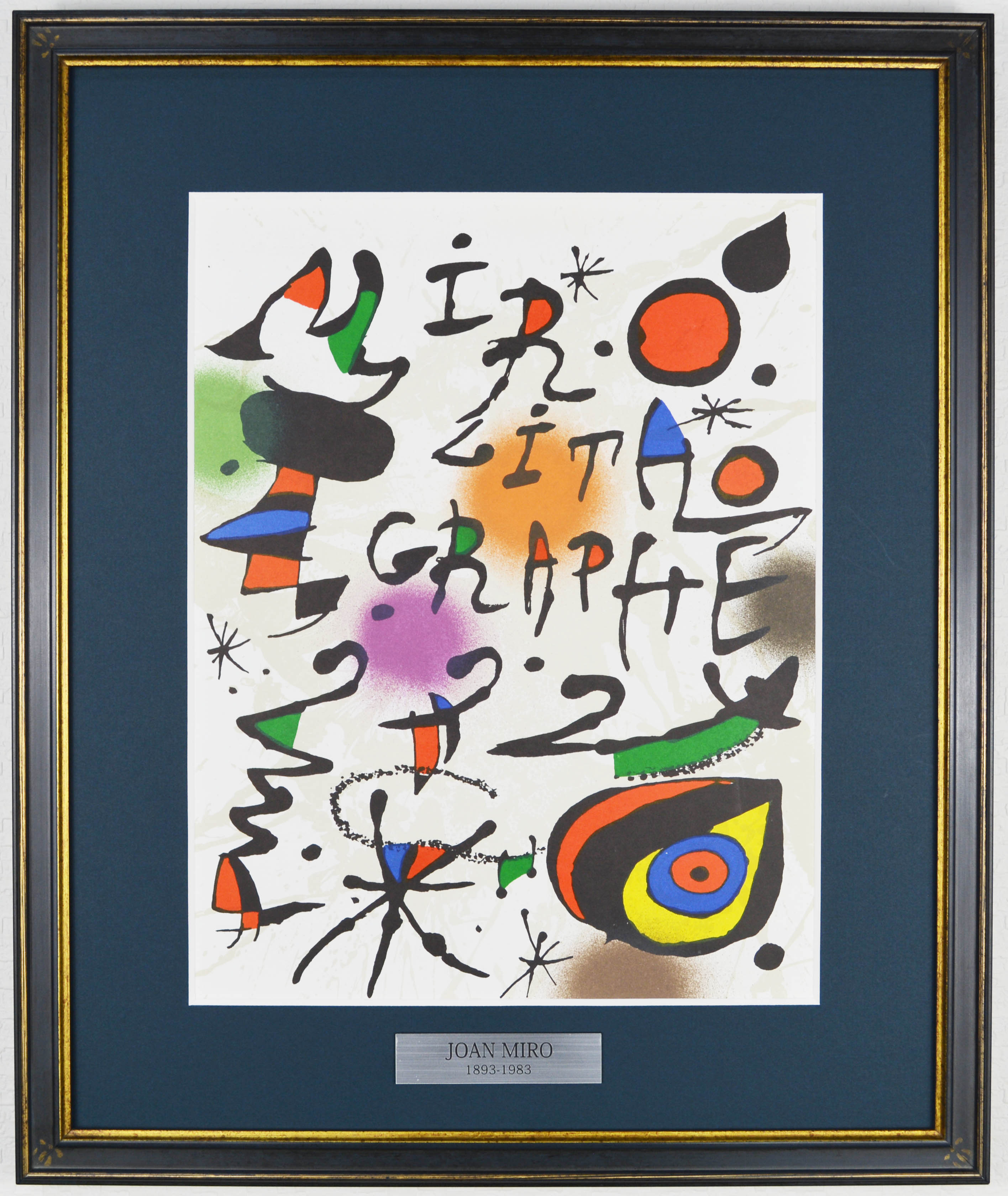 ジョアン・ミロ Joan Miro 1981年/オリジナルリトグラフ 額装 - 絵画/タペストリ