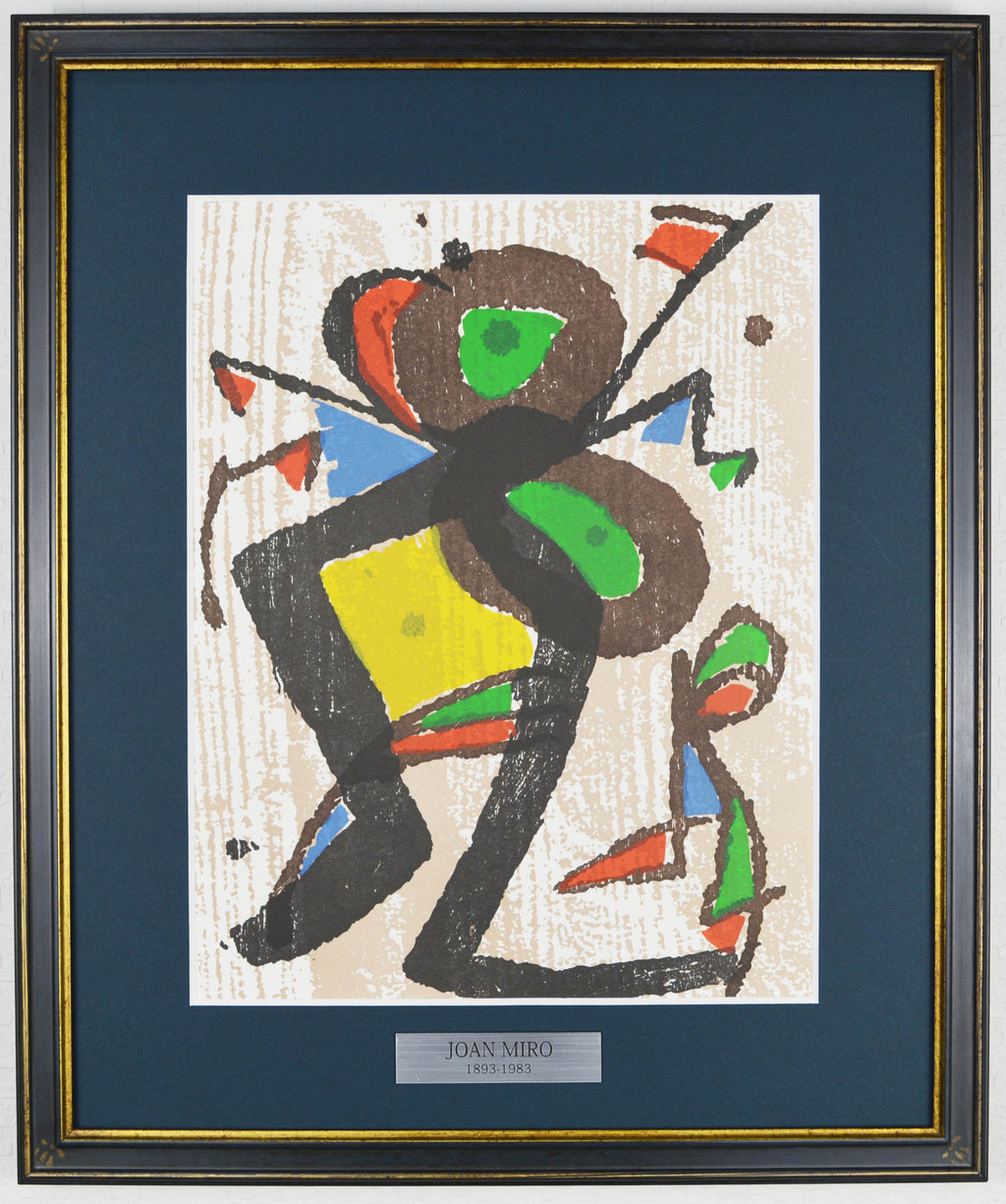 ジョアン ミロ 『UNTITLED③【miro graveur 第Ⅰ巻1928-1960より】』版画 1983年ごろ制作 作家生前作品 新品の額付き  壁面への取付け用フック付き