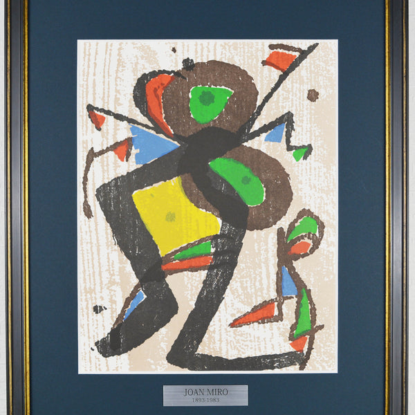 ジョアン ミロ 『UNTITLED③【miro graveur 第Ⅰ巻1928-1960より】』版画 1983年ごろ制作 作家生前作品 新品の額付き  壁面への取付け用フック付き