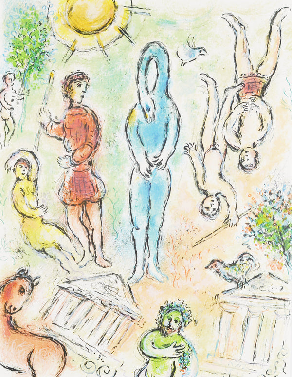マルク シャガール 『冥界へ降りた求婚者たち【オデュッセイア】』 絵画 グラノリトグラフ 1989年西ドイツで制作(復刻)