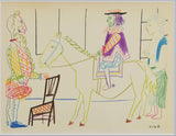 パブロ ピカソ 『 人間喜劇 Ⅴ』リトグラフ 1954年パリで制作 作家生前作品 ムルロ工房 新品の額付き 壁面への取付け用フック付き
