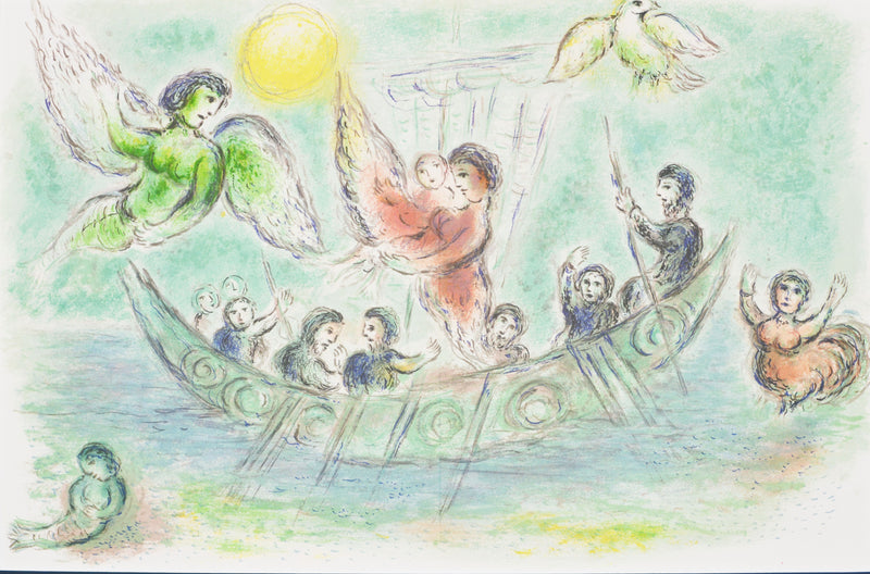 マルク シャガール 『オデュッセウスに歌いかける魔女セイレーンたち【オデュッセイア】』 絵画 グラノリトグラフ 1989年西ドイツで制作(復刻)