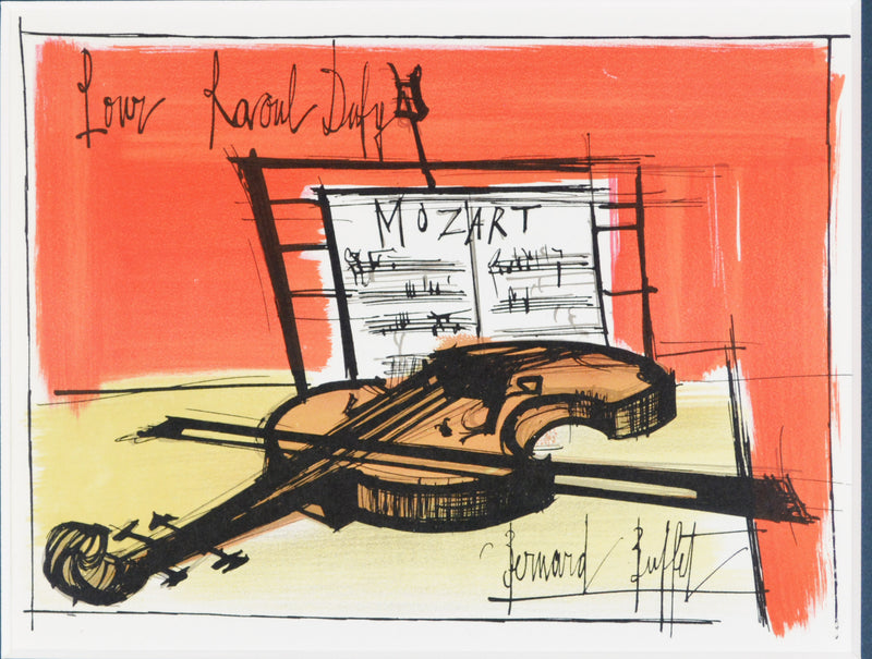 ベルナール ビュッフェ 『 ラウル・ デュフィ への手紙 』 絵画 版画 リトグラフ 本 1963年制作 作家生前作品 新品の額付き 壁面への取付けフック付き