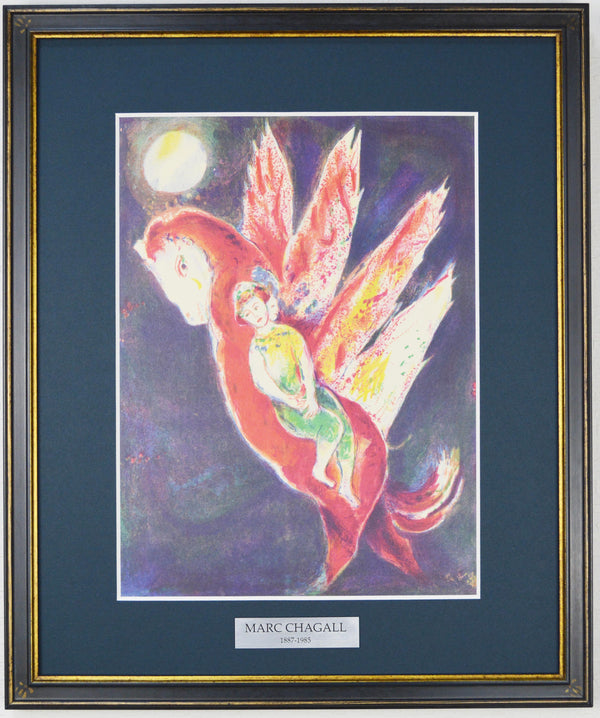 マルク シャガール 『 海で生まれたユルナルと、彼女の息子でペルシャ王のバドル・バシム Ⅳ【 アラビアンナイト 】』 絵画 1988年西ドイツで制作(復刻) 印刷版公式レプリカ