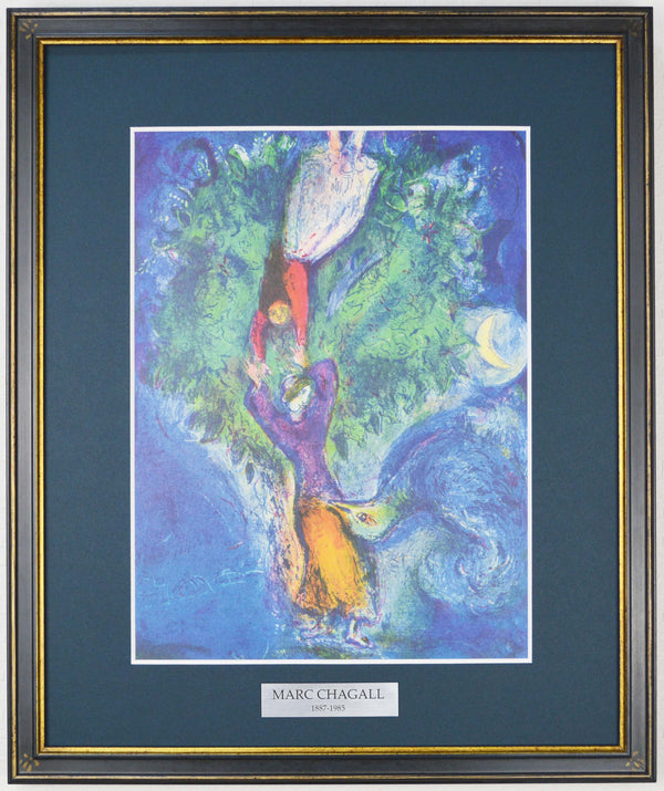 マルク シャガール 『 海で生まれたユルナルと彼女の息子でペルシャ王のバドル・バシム Ⅲ【 アラビアンナイト 】』 絵画 1988年西ドイツで制作(復刻) 印刷版公式レプリカ