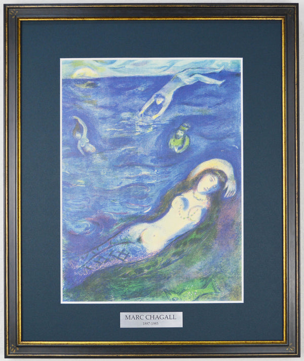 マルク シャガール 『 海で生まれたユルナルと、彼女の息子でペルシャ王のバドル・バシム Ⅱ【 アラビアンナイト 】』 絵画 1988年西ドイツで制作(復刻) 印刷版公式レプリカ