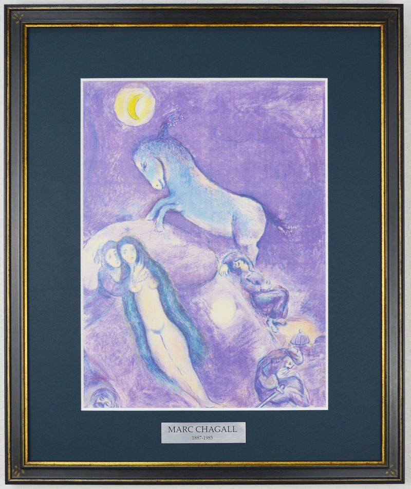 マルク シャガール 『黒檀の馬 Ⅱ【 アラビアンナイト 】』 絵画 1988年西ドイツで制作(復刻) 印刷版公式レプリカ