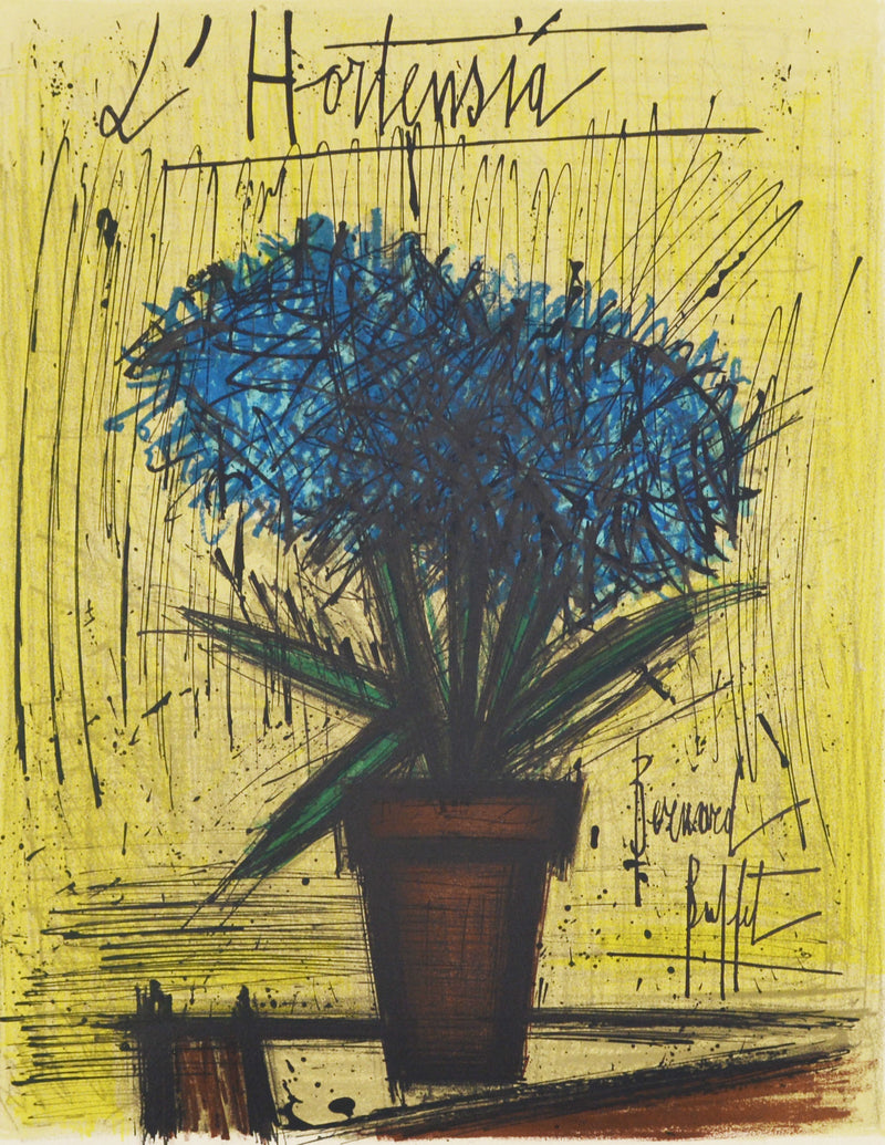 ベルナール ビュッフェ 『 あじさい【植物図集】』 絵画 版画 リトグラフ 1966年パリで制作 作家生前作品