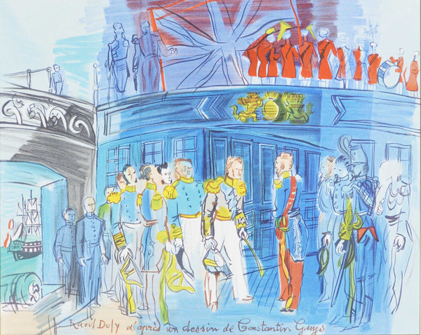 ラウル デュフィ 『 フリゲート艦上のジョインビレ王子【ラウル・デュフィへの手紙】』 絵画 版画 リトグラフ 本 1965年パリで制作