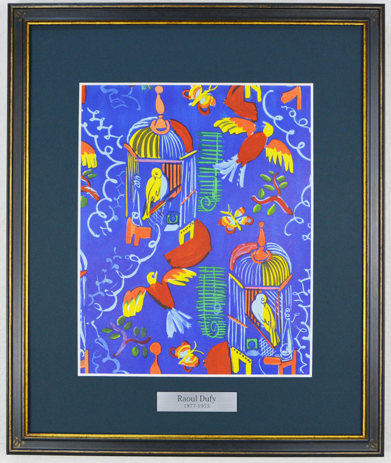 ラウル デュフィ 『 青い鳥かご 『 ラウル・デュフィへの手紙】』 絵画 版画 リトグラフ 本 1965年パリで制作