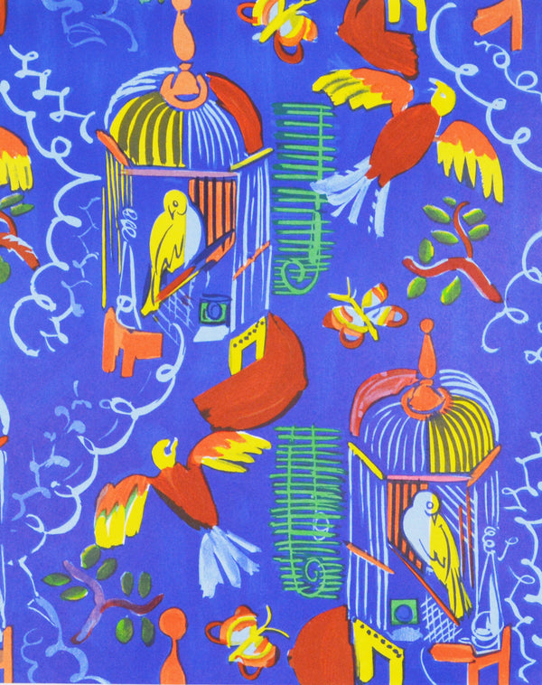 ラウル デュフィ 『 青い鳥かご 『 ラウル・デュフィへの手紙】』 絵画 版画 リトグラフ 本 1965年パリで制作