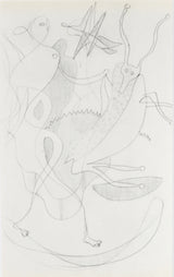 ジョルジュ ブラック『馬車と男【ジョルジュ・ブラックのスケッチブックより】』版画 ヘリオグラビュール 1955年パリで制作 作家生前作品 新品の額付き 壁面への取付け用フック付き