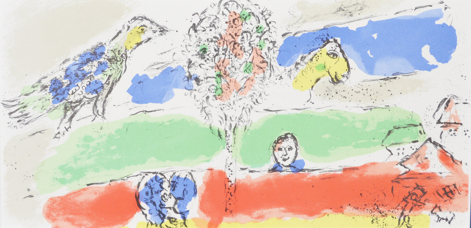 マルク シャガール 『 緑の大河 』 絵画 リトグラフ 1974年パリで制作 作家生前作品 – 版画専門店 OROCHI