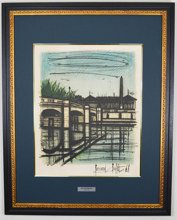 ベルナール ビュッフェ 『 パリのコンコルド橋 』 絵画 版画 リトグラフ 1968年パリで制作