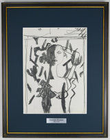 ジョルジュ ブラック『女の胸像【ジョルジュ・ブラックのスケッチブックより】』版画 ヘリオグラビュール 1955年パリで制作 作家生前作品 新品の額付き 壁面への取付け用フック付き