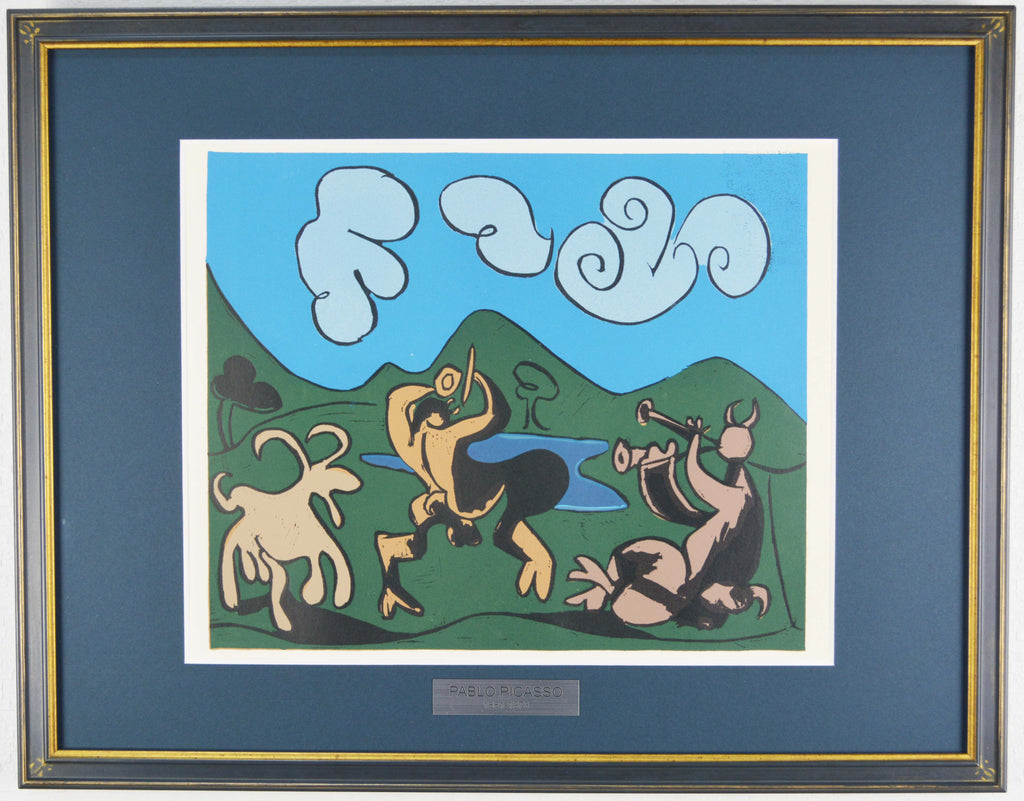 パブロ・ピカソ 「牡神と山羊」、人物画、巨匠、希少画集画、 新品額装 