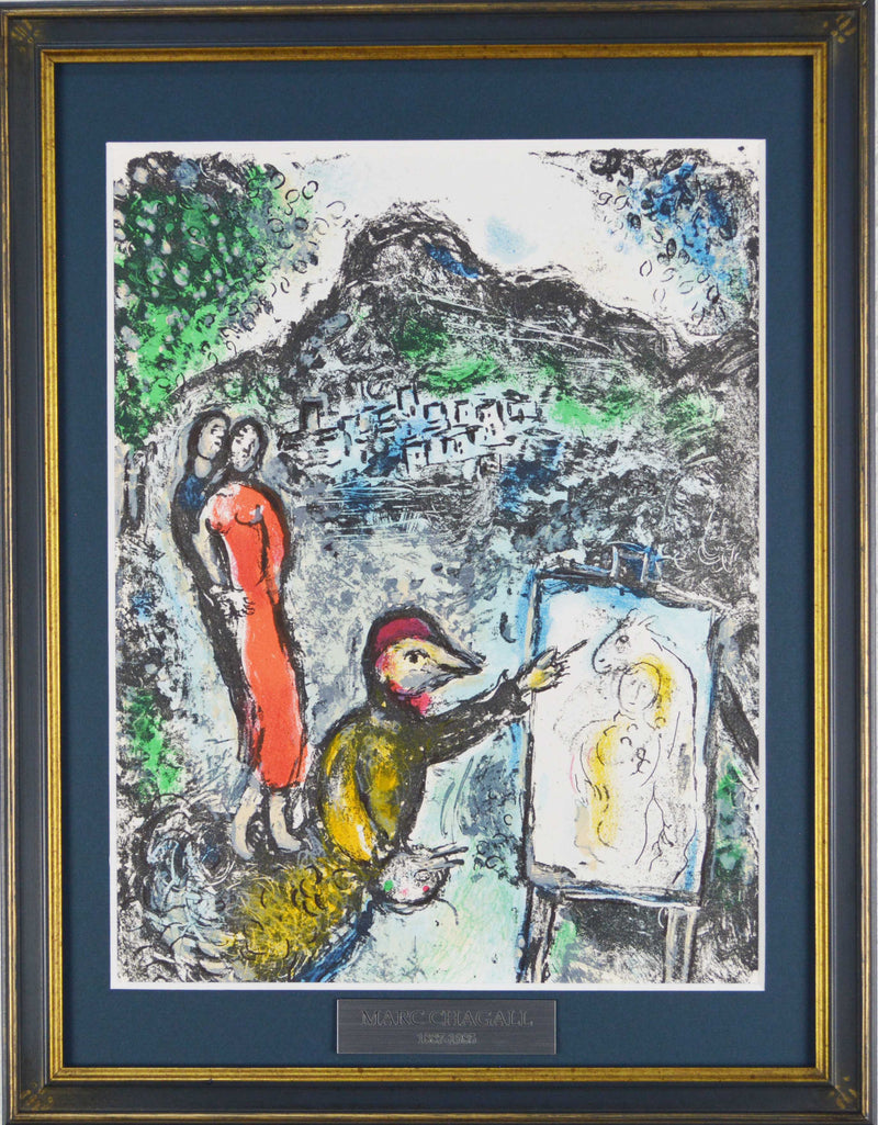 マルク シャガール 『CERAMICS - SCULPTURES』 絵画 版画 リトグラフ 1972年パリで制作 作家生前作品 新品の額付き 壁面への取付け金具付き