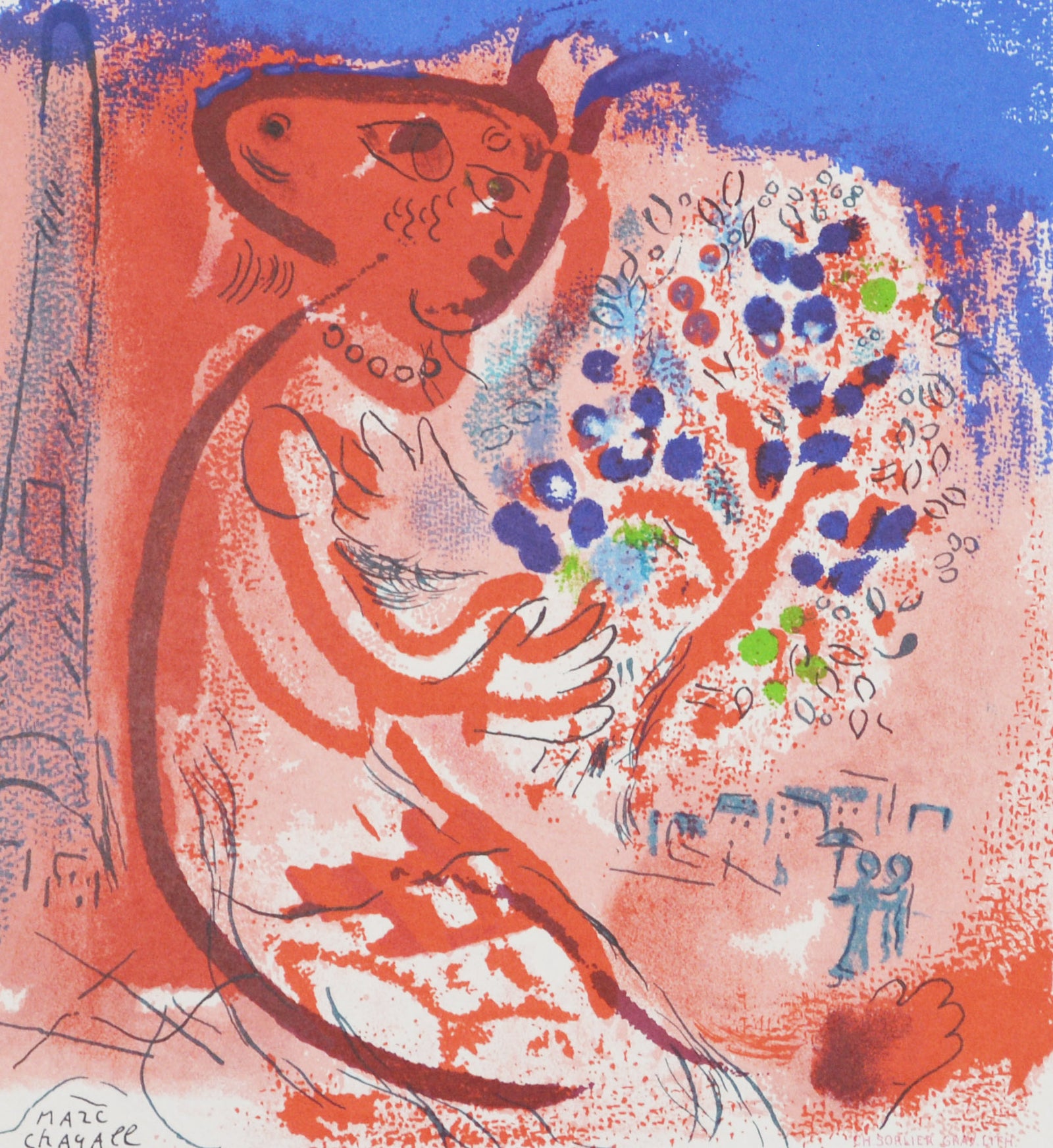 マルク シャガール 『 ラウル・デュフィへの手紙 』リトグラフ インテリア 1960年パリで制作 作家生前作品 新品の額付き – 版画専門店  OROCHI