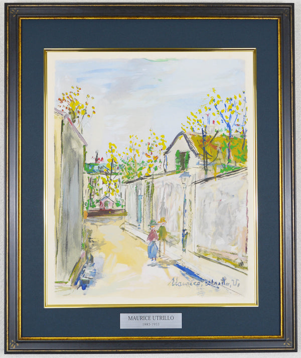 モーリス ユトリロ『 村の道 【霊感の村】』絵画 版画 ポショワール 1950年パリで制作 作家生前作品