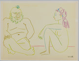 パブロ ピカソ 『 人間喜劇 Ⅱ』版画 リトグラフ 1954年パリで制作 作家生前作品 新品の額付き 壁面への取付け用フック付き